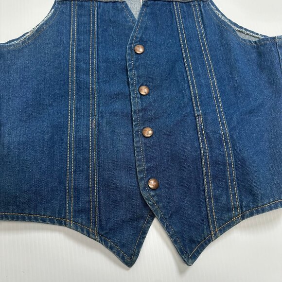Vintage GWG Dark Wash Denim Vest S - Picture 3 of 6